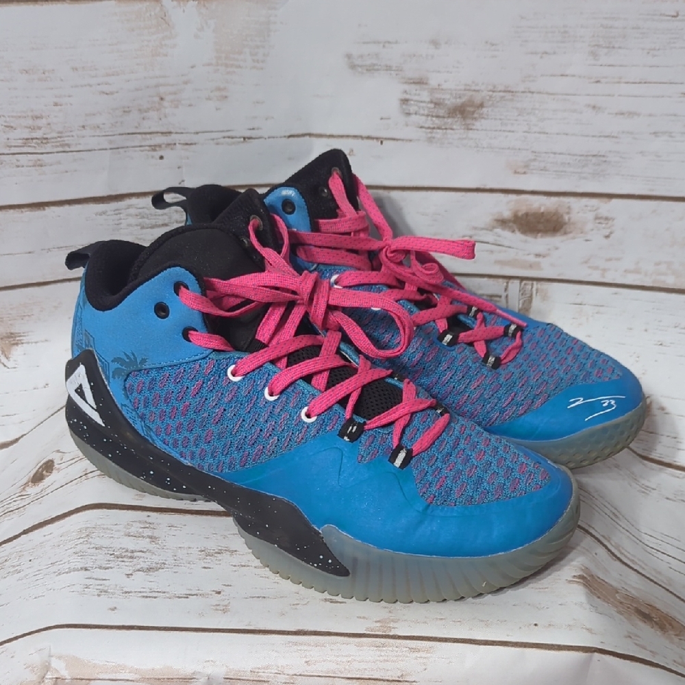 Blue and Pink Athletic Shoes